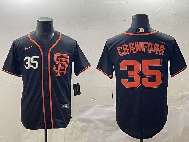 Men San Francisco Giants #35 Crawford Black Game 2025 Nike MLB Jersey style 3->san francisco giants->MLB Jersey